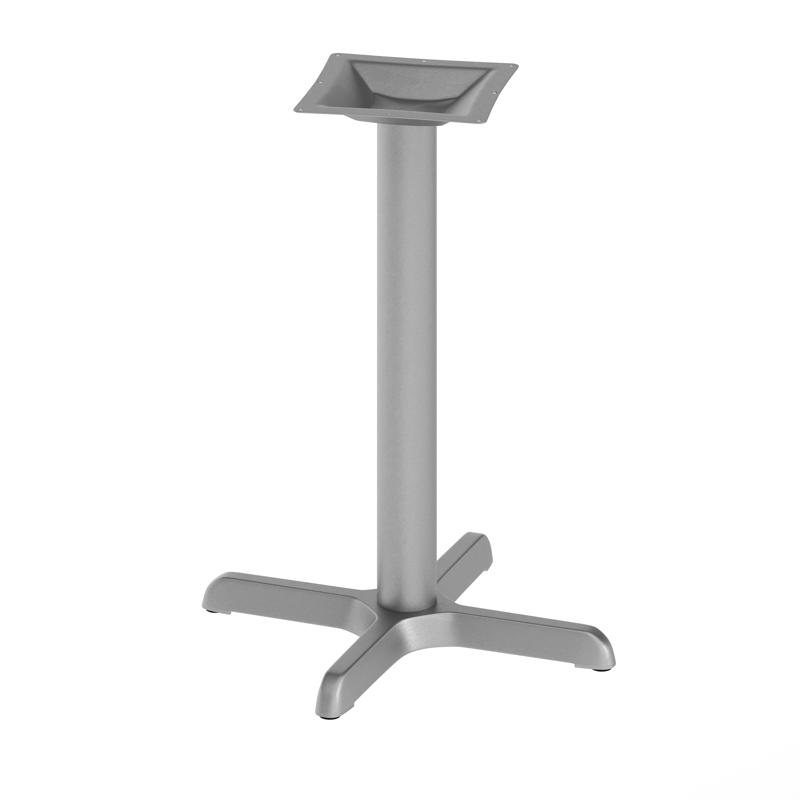 Flash Furniture Beverly 22'' X 22'' Restaurant Indoor/Outdoor Table X-Base With 3'' Dia. Table Height Column Silver