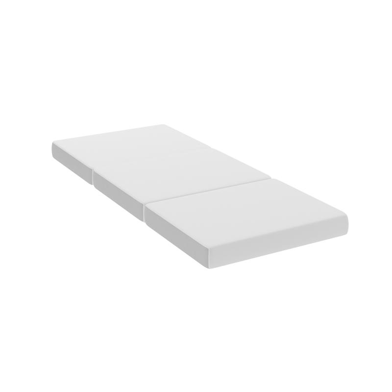 Flash Furniture Cloud Portable Tri-Fold 4" Cooling Memory Foam Cot Mattress In A Box With Removable Washable Cover