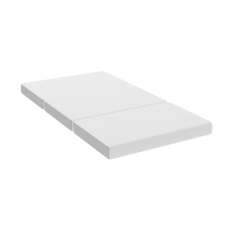 Flash Furniture Cloud Portable Tri-Fold 4" Cooling Memory Foam Twin Mattress In A Box With Removable Washable Cover