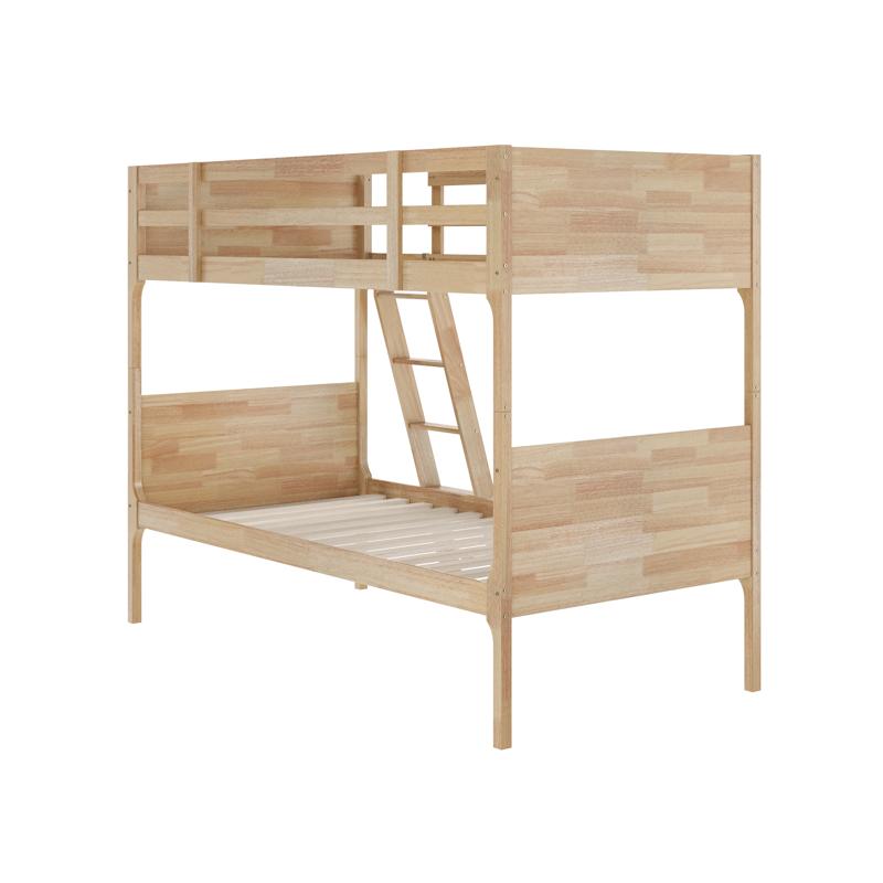 Flash Furniture Dallas Bunk Bed Twin Over Twin Convertible Slatted Solid Wood Bunk Bed Frame With Ladder For Kids No Box Spring Needed In Natural