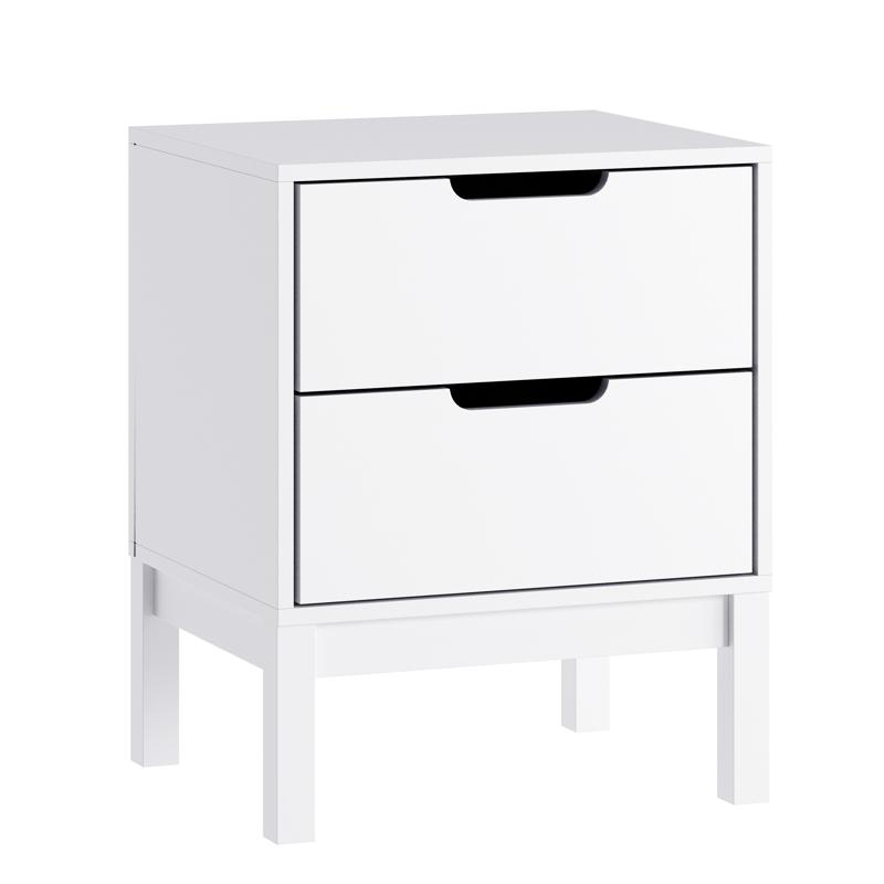 flash furniture Dallas Wooden Night Stand Bedroom Side Table with 2 Storage Drawers for Kids in White