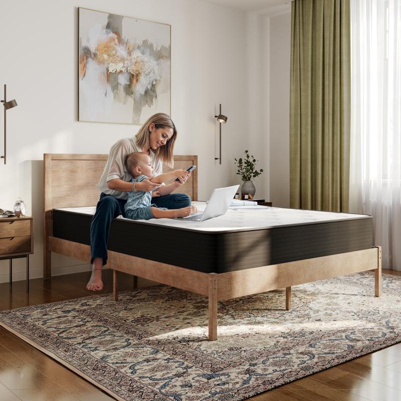 Flash Furniture Dream Cooling Gel 10 Inch CertiPUR-US Certified Foam And Pocket Spring Hybrid Mattress Queen Mattress In A Box