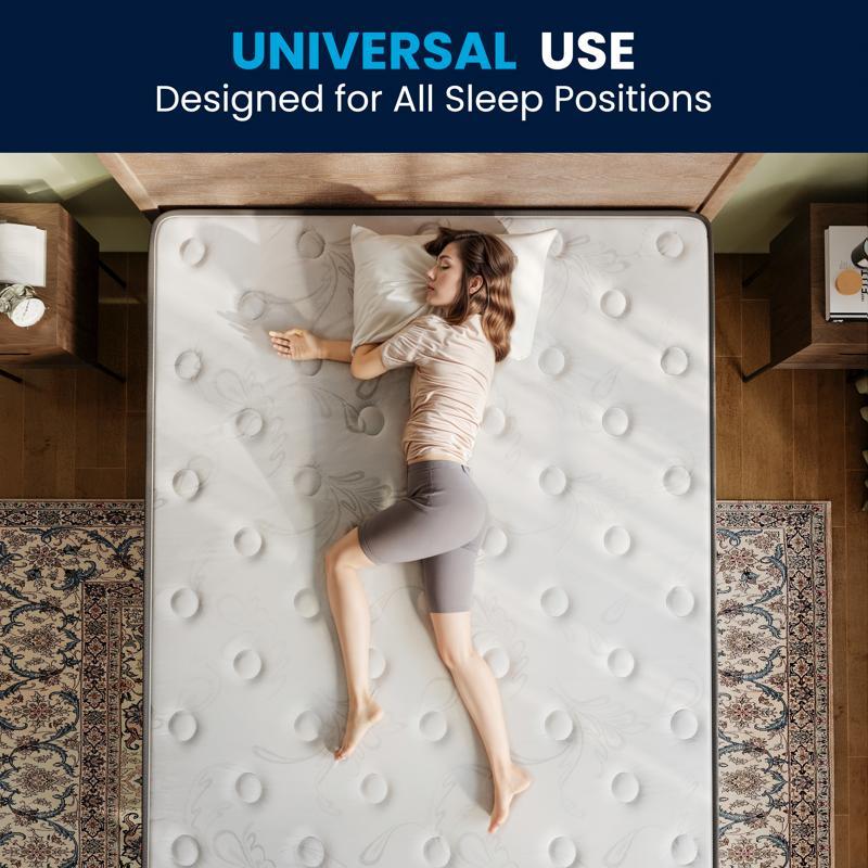 Flash Furniture Dream Cooling Gel 12 Inch CertiPUR-US Certified Foam And Pocket Spring Hybrid Mattress Queen Mattress In A Box