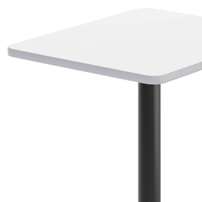 Flash Furniture Graniss 24'' X 30'' White Rectangular Laminate Table Top With Black 22 X 22 "X" Style Table Height Base