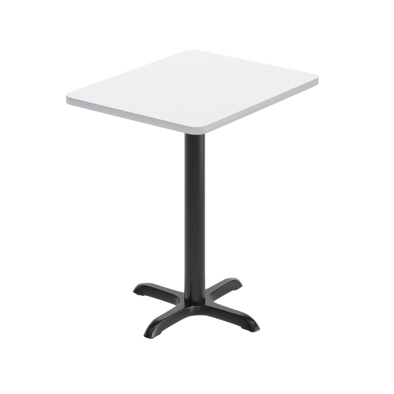 flash furniture Graniss 24'' x 30'' White Rectangular Laminate Table Top with Black 22 x 22 "X" Style Table Height Base