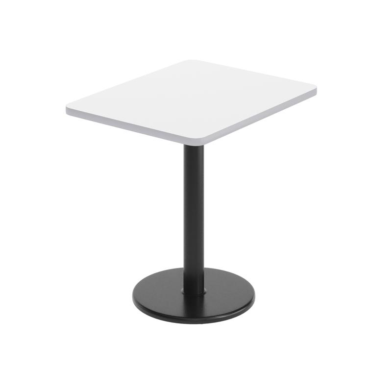 flash furniture Graniss 24'' x 30'' White Rectangular Laminate Table Top with Black 18" Round Table Height Base