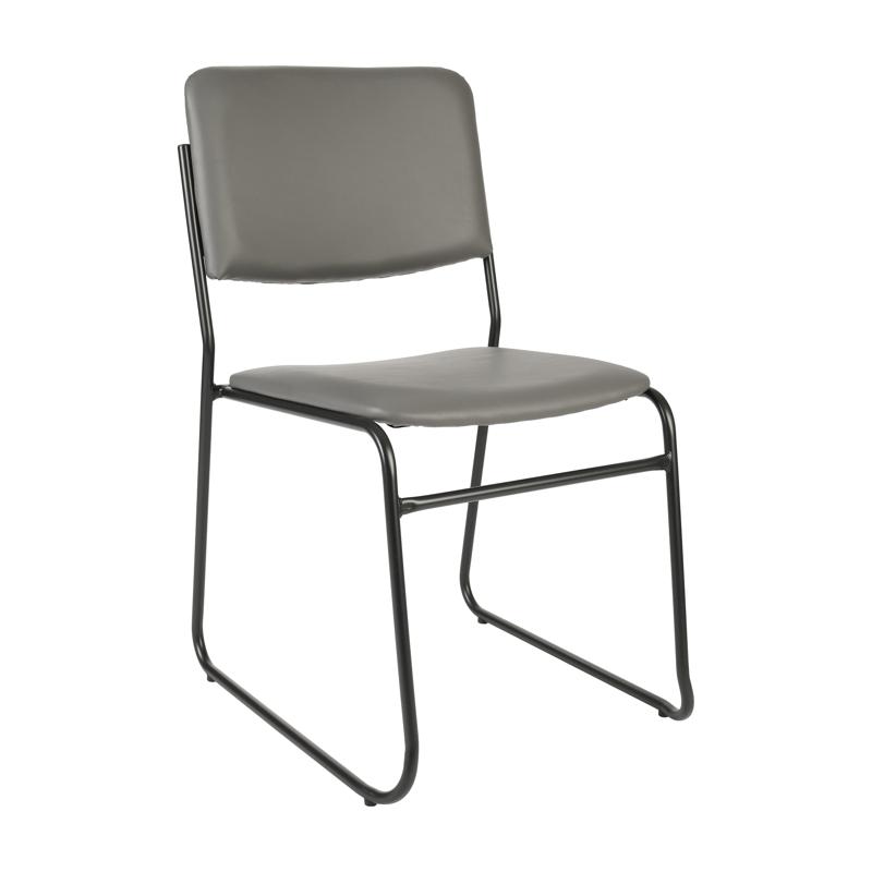 Flash Furniture HERCULES 500 Lb. Capacity High Density Gray Vinyl Stacking Chair With Sled Base