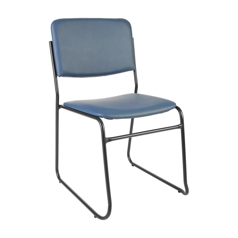 Flash Furniture HERCULES 500 Lb. Capacity High Density Navy Vinyl Stacking Chair With Sled Base