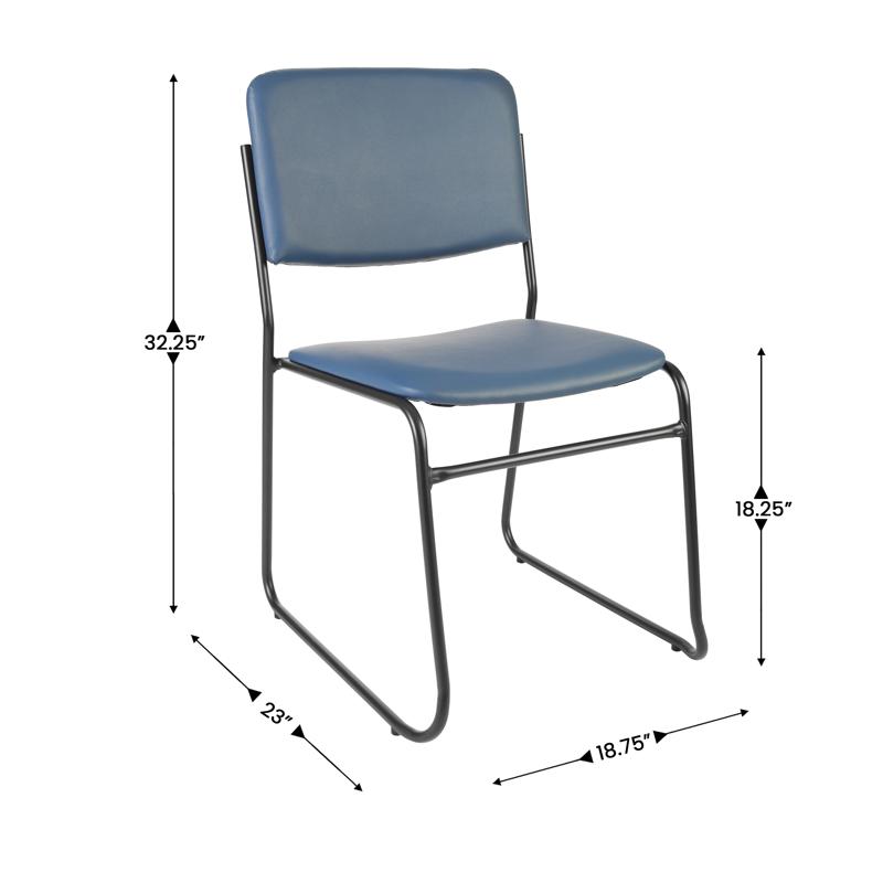 Flash Furniture HERCULES 500 Lb. Capacity High Density Navy Vinyl Stacking Chair With Sled Base