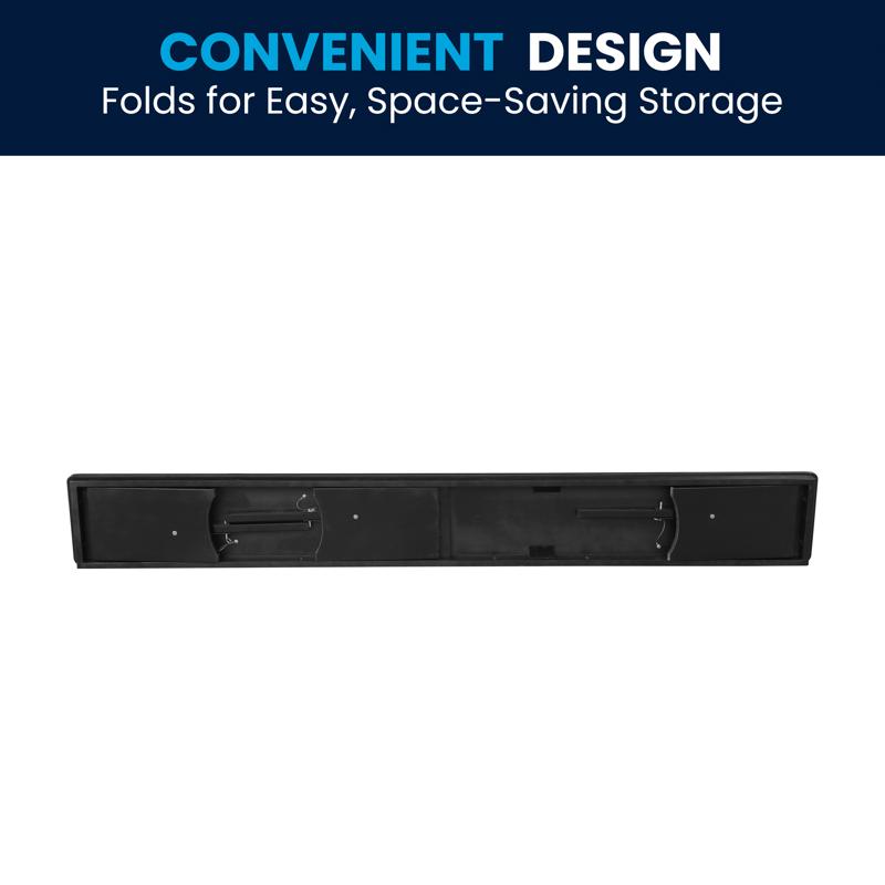 Flash Furniture HERCULES 8' X 12'' Black Wash Commercial Antique Solid Pine Farmhouse Folding Bench With Foldable Locking Legs