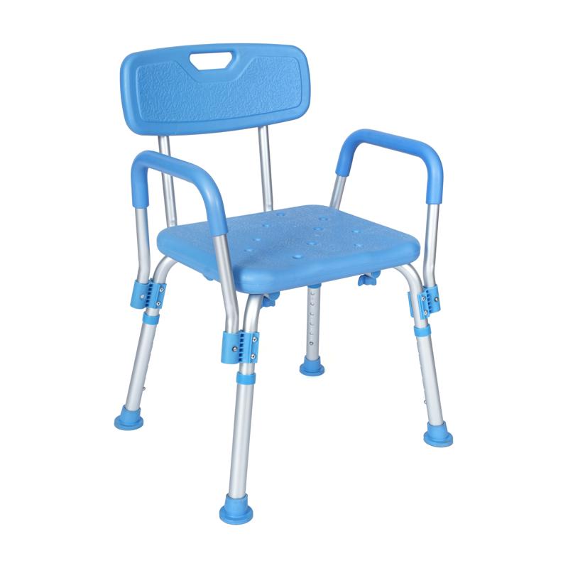 Flash Furniture HERCULES Adjustable Bath & Shower Chair With Height-Adjust Frame Depth-Adjust Back And 300 Lbs. Static Weight Capacity In Blue