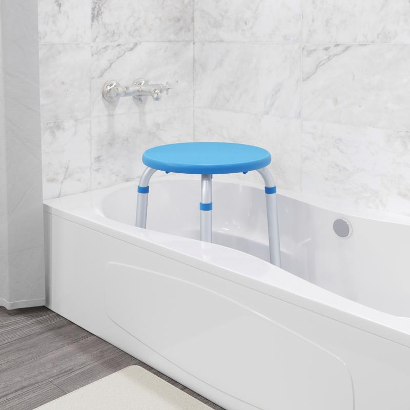 flash furniture HERCULES Adjustable Bath & Shower Stool with Height-Adjust Frame 300 lbs. Static Weight Capacity and Tool-Free Assembly in Blue