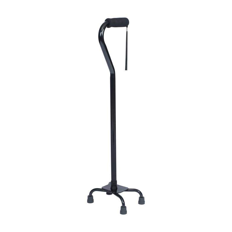 Flash Furniture HERCULES Adjustable Quad Cane With Comfort Grip Foam Padded Handle Large 4-Pronged Base For Stability And Left Or Right Handed Use In Black