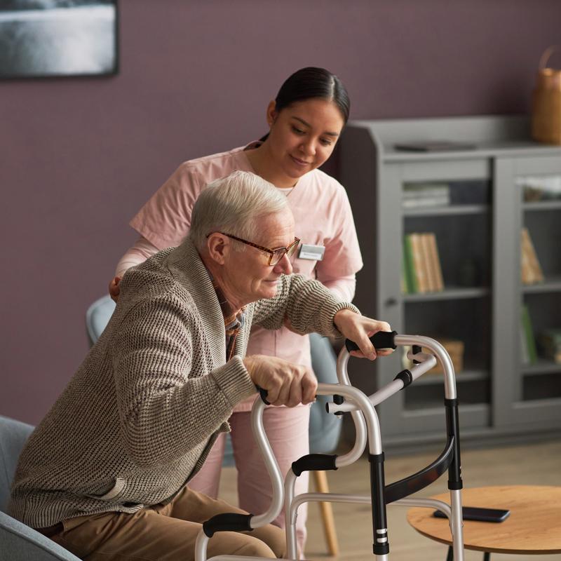 Flash Furniture HERCULES Bi-Level Folding Walker With Adjustable Height Interchangeable Wheels Or Feet Dual Frame Types And Lightweight Design In Gray