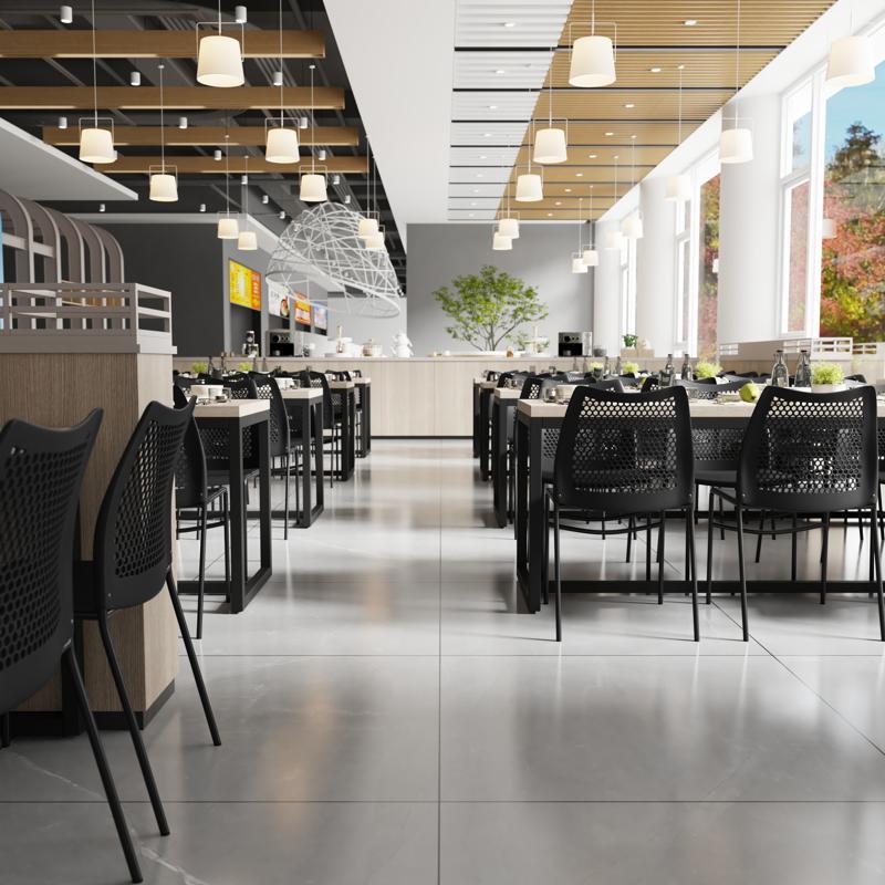 flash furniture HERCULES Black Stack Chair with Air-Vent Back Non-Sled Base and Black Powder Coated Metal Frame