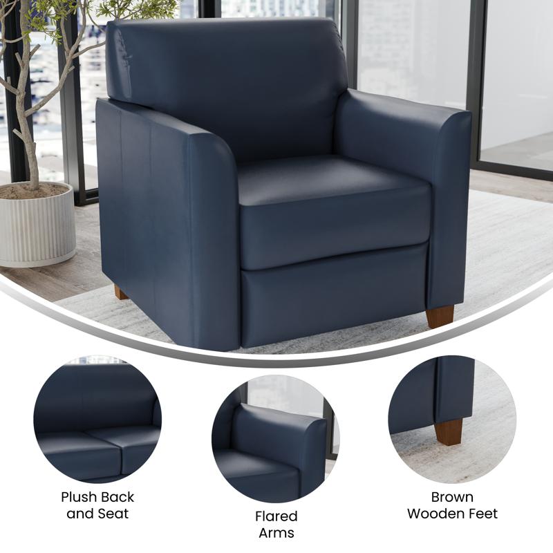 Flash Furniture HERCULES Diplomat Series Navy LeatherSoft Chair