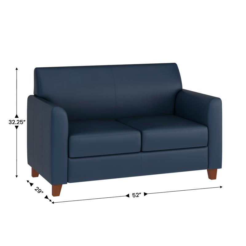 Flash Furniture HERCULES Diplomat Series Navy LeatherSoft Loveseat