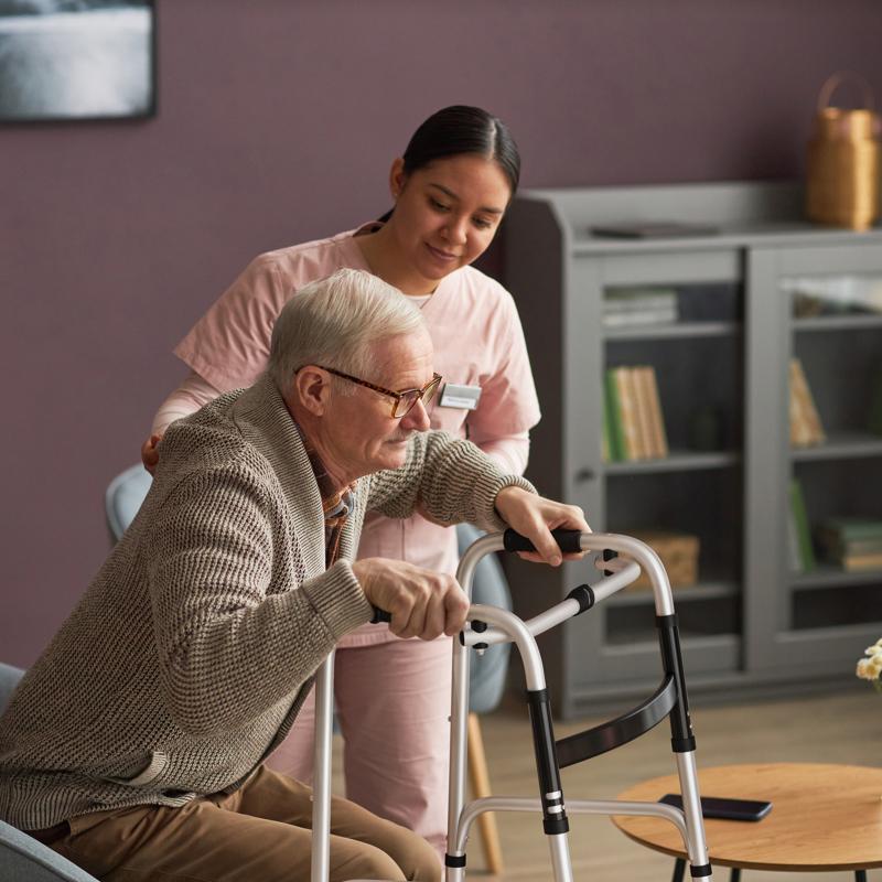 Flash Furniture HERCULES Folding Walker With Adjustable Height Interchangeable Wheels Or Feet Dual Frame Types And Lightweight Design In Silver/Black