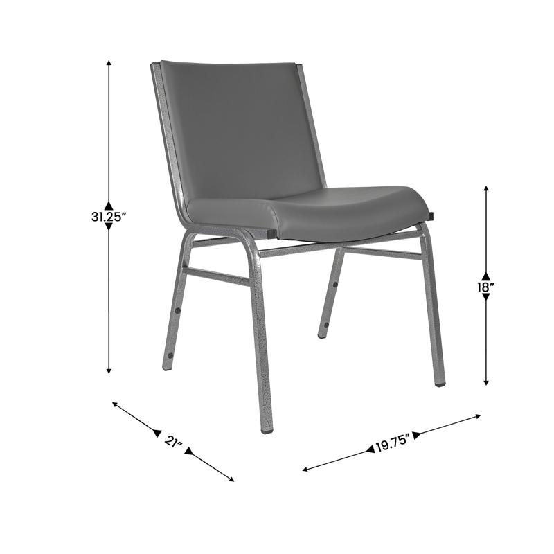 Flash Furniture HERCULES Heavy Duty Gray Vinyl Stack Chair