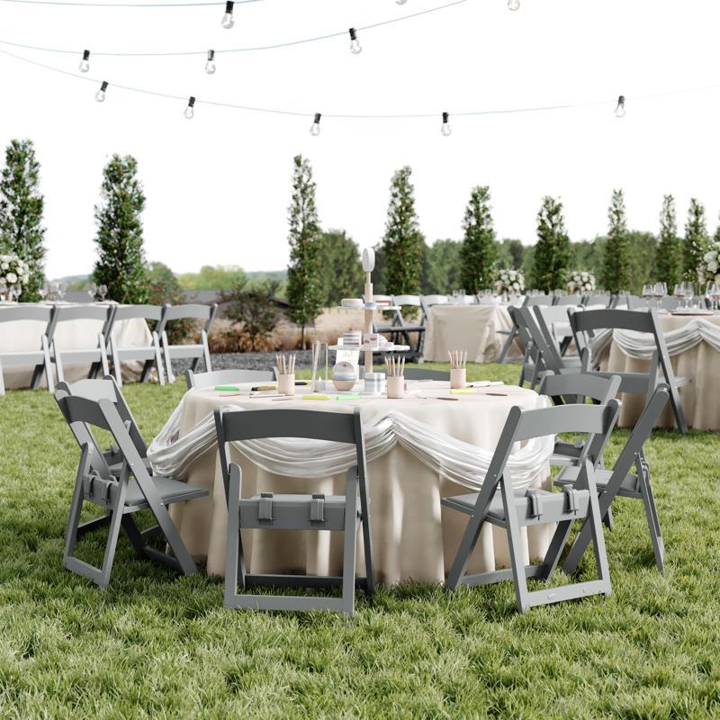 flash furniture HERCULES Kids Gray Resin Folding Chair with White Gray Padded Seat