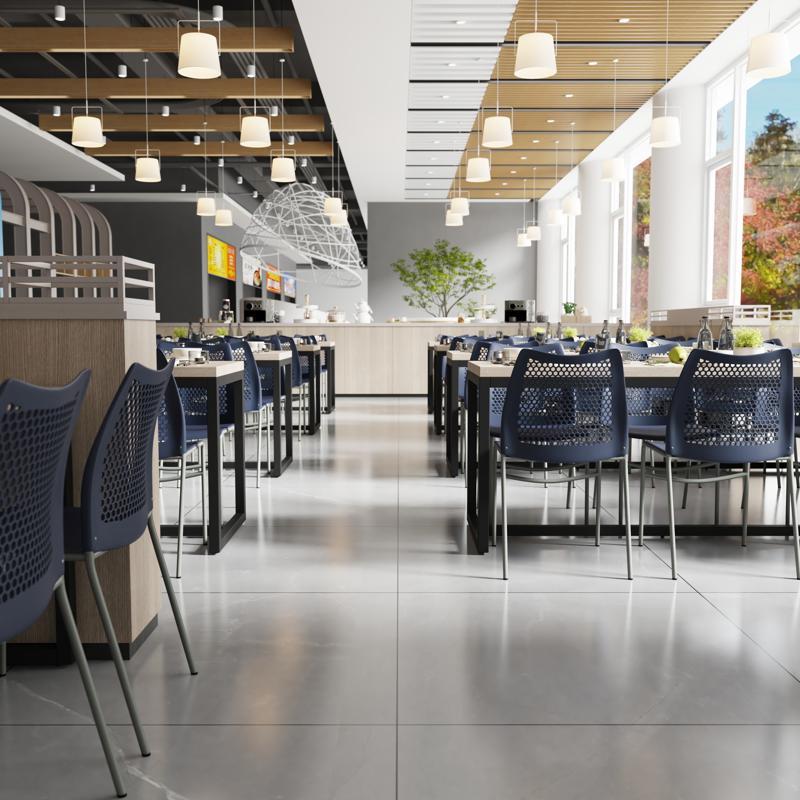 flash furniture HERCULES Navy Stack Chair with Air-Vent Back Non-Sled Base and Gray Powder Coated Metal Frame