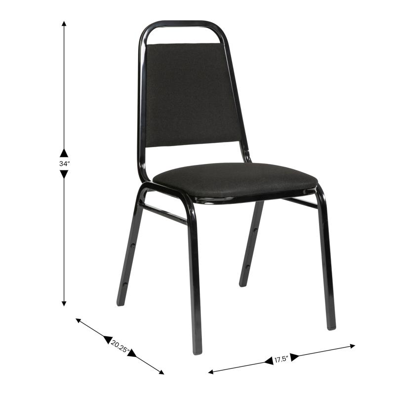 Flash Furniture HERCULES Series Trapezoidal Back Stacking Banquet Chair In Black Fabric - Black Frame