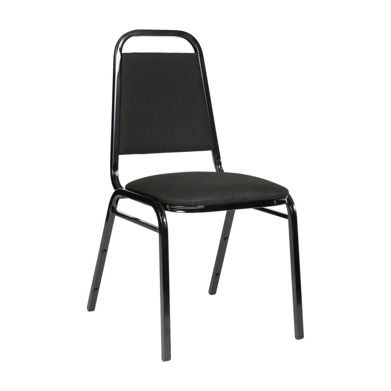 flash furniture HERCULES Series Trapezoidal Back Stacking Banquet Chair in Black Fabric - Black Frame