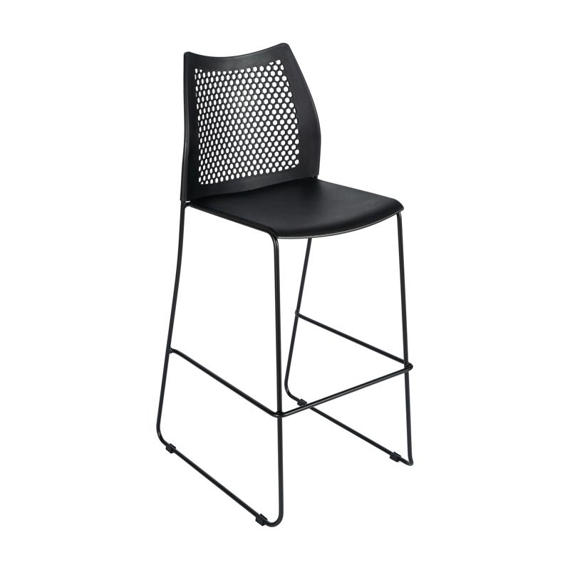Flash Furniture HERCULES Stack Bar Stool With Air-Vent Back And Powder Coated Sled Base