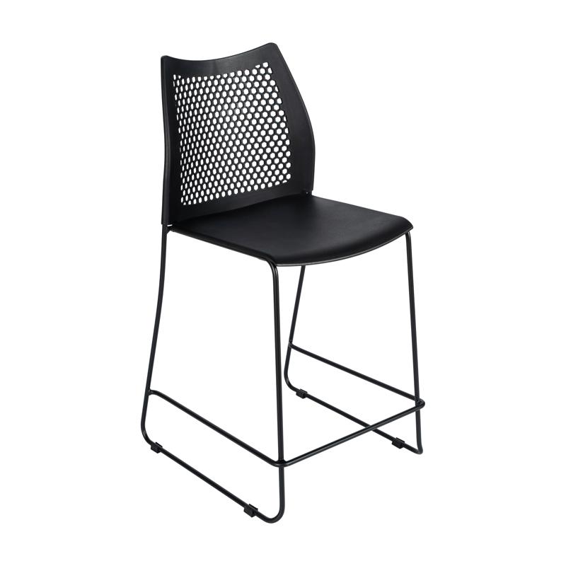 Flash Furniture HERCULES Stack Counter Stool With Air-Vent Back And Powder Coated Sled Base
