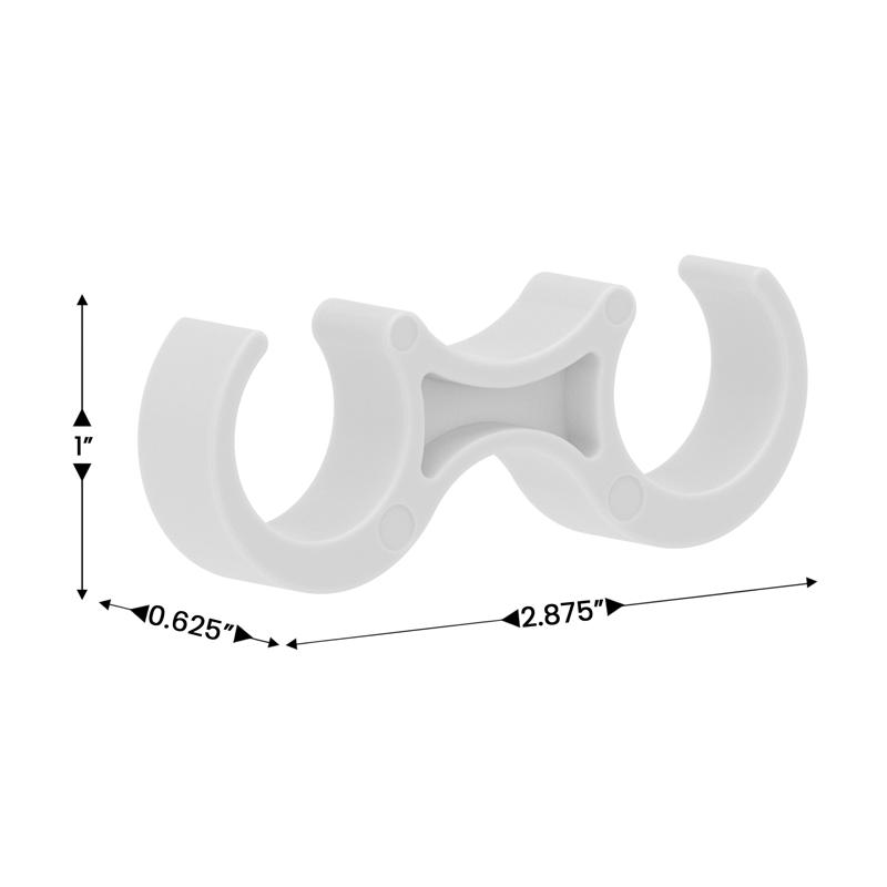 Flash Furniture Lowe White Wide Plastic Ganging Clips - Set Of 2