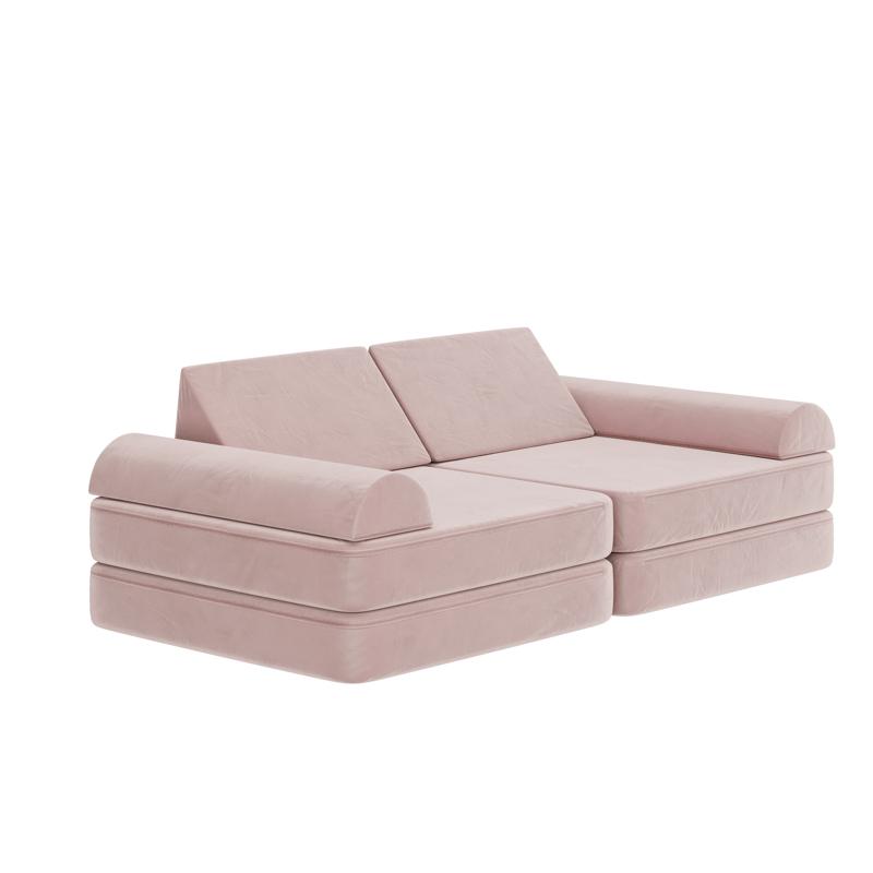 Flash Furniture Marlowe 56" Modular Kids Play Couch With 6 Soft Foam Sectional Sofa Pieces In Blush