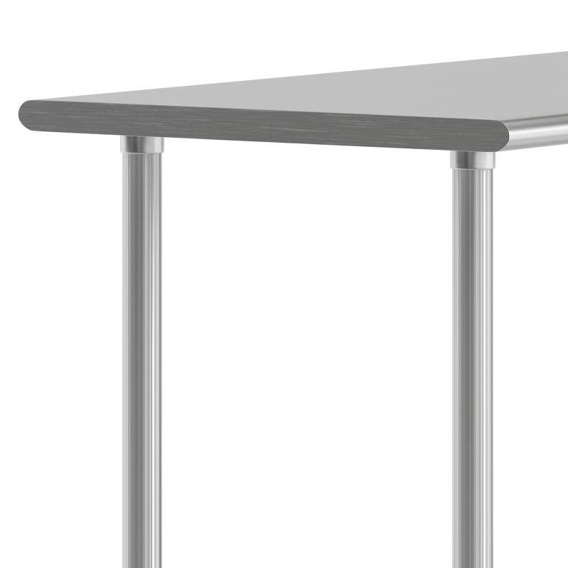 Flash Furniture Reese 30x48 Portable Prep And Work Table With NSF Certified 18 Gauge Stainless Steel Top Shelf Galvanized Steel Undershelf 4 Casters With 2 Locking