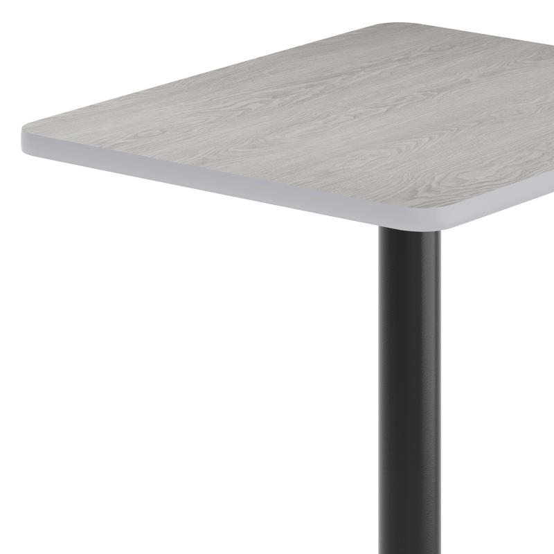 Flash Furniture Stiles 24'' X 30'' Gray Rectangular Laminate Table Top With Black 22 X 22 "X" Style Bar Height Base