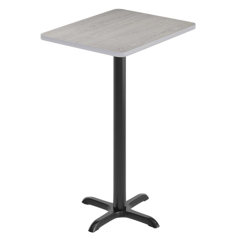flash furniture Stiles 24'' x 30'' Gray Rectangular Laminate Table Top with Black 22 x 22 "X" Style Bar Height Base