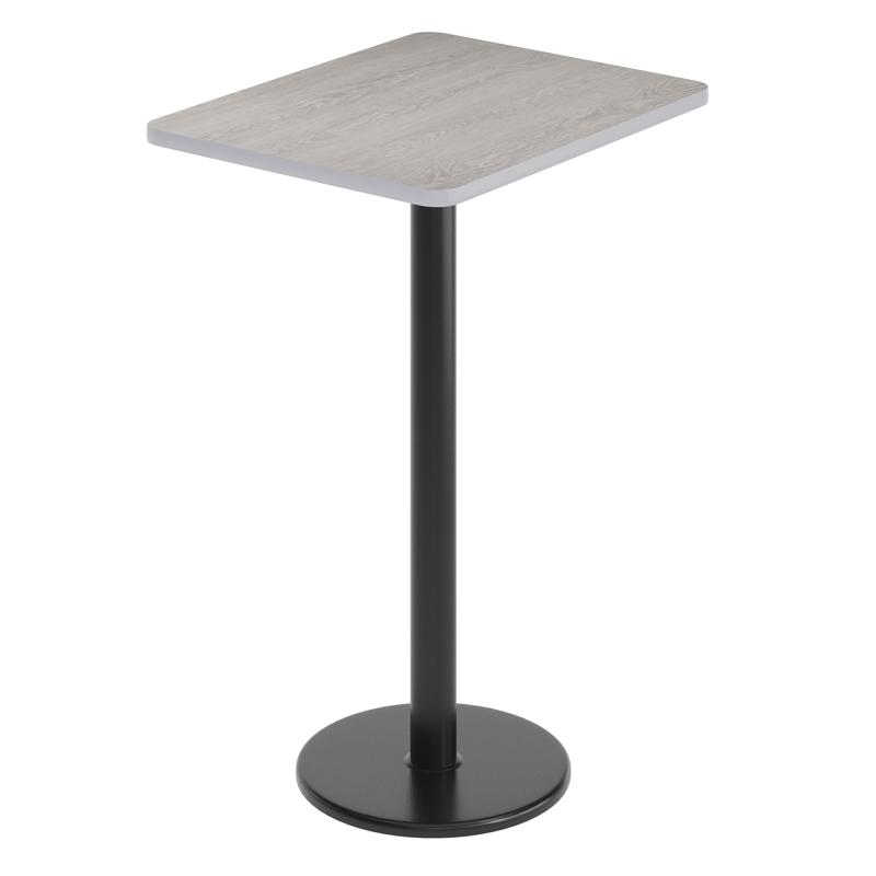 flash furniture Stiles 24'' x 30'' Gray Rectangular Laminate Table Top with Black 18" Round Bar Height Table Base