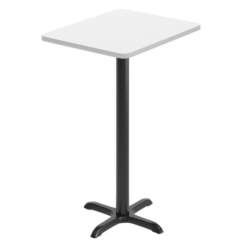 flash furniture Stiles 24'' x 30'' White Rectangular Laminate Table Top with Black 22 x 22 "X" Style Bar Height Base