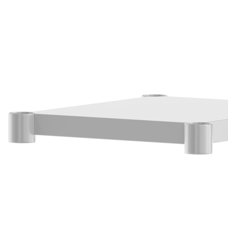 Flash Furniture Woodford Galvanized Under Shelf For Prep And Work Tables - Adjustable Lower Shelf For 24" X 18" Stainless Steel Tables