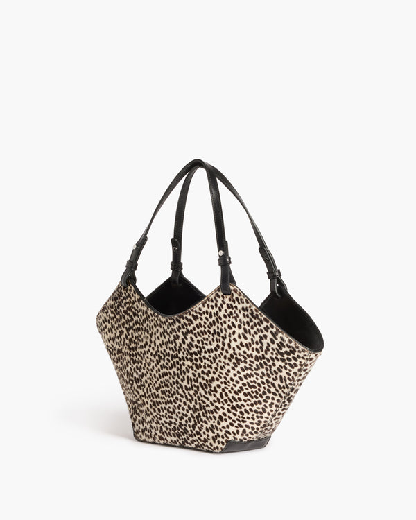 Flattered Dilba Mini Tote Bag Leather Hair Chocolate Dot