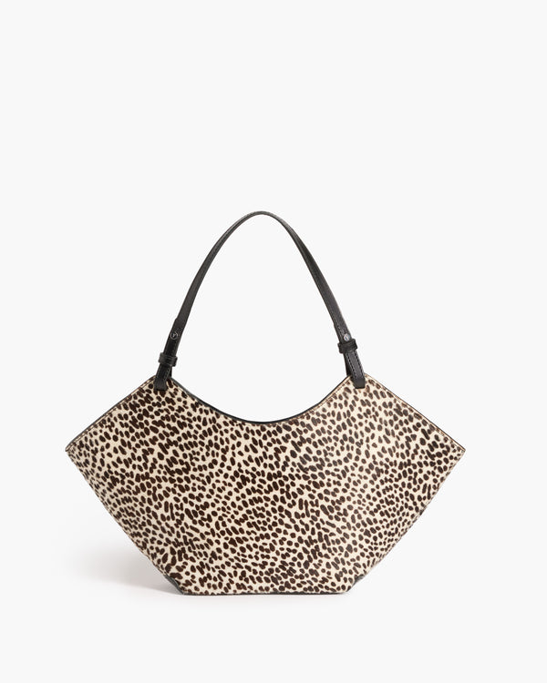 flattered Dilba Mini Tote Bag Leather Hair Chocolate Dot