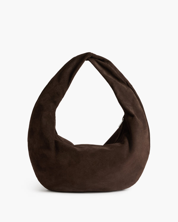 flattered Alva Shoulder Bag Suede Chocolate