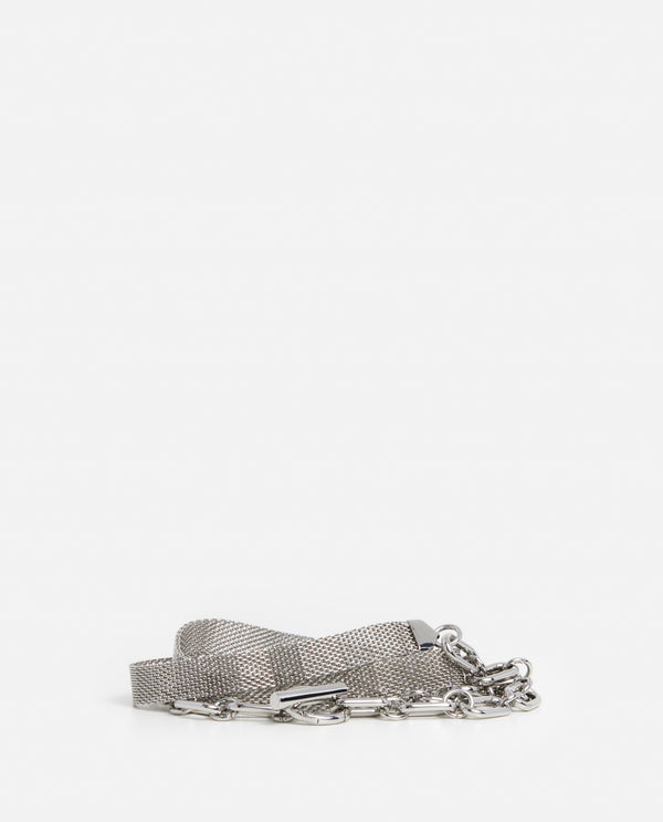 flattered Antonia Belt Metal Pearl Grey