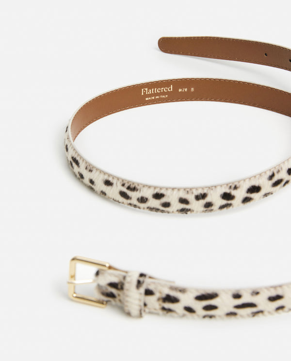 Flattered Barbara Belt Leather Hair Chocolate Dot