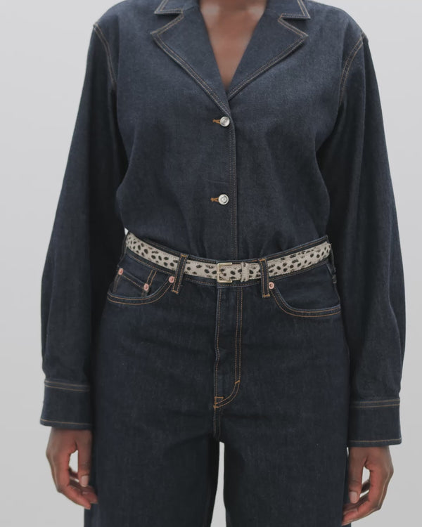 Flattered Barbara Belt Leather Hair Chocolate Dot