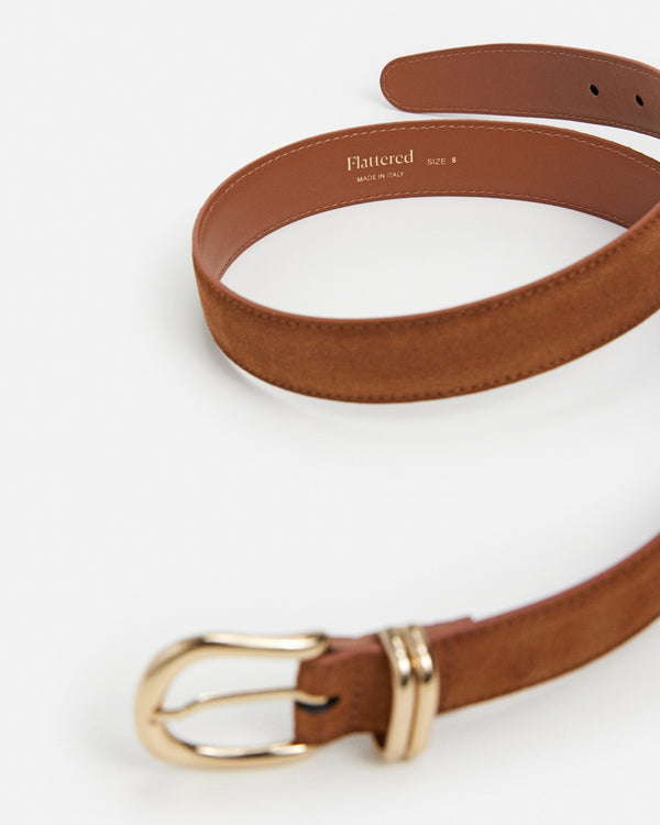 Flattered Beatrice Belt Suede Bourbon
