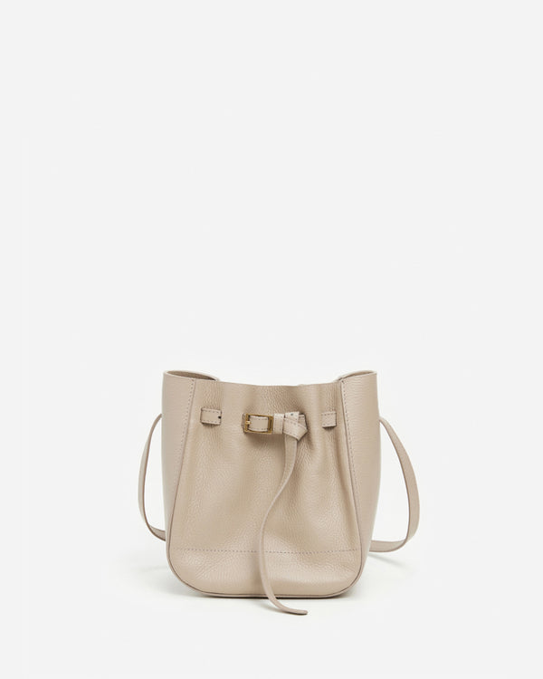 flattered Bo Mini Bucket Leather Taupe