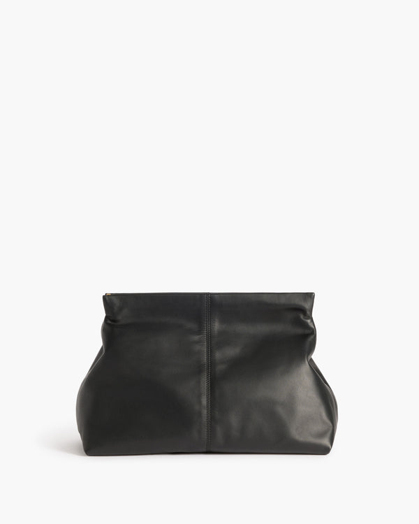 flattered Clay Clutch Leather Black