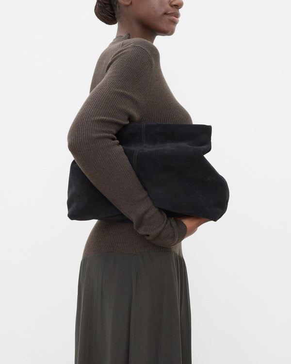 Flattered Clay Clutch Suede Black