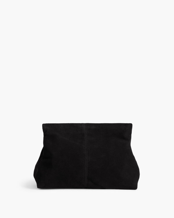 flattered Clay Clutch Suede Black