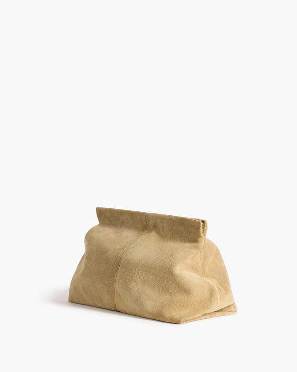 Flattered Clay Clutch Suede Sand