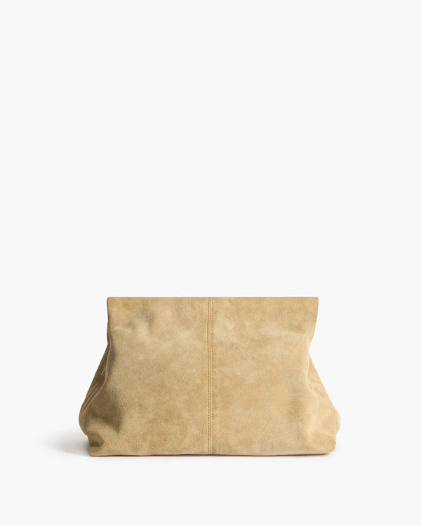 flattered Clay Clutch Suede Sand